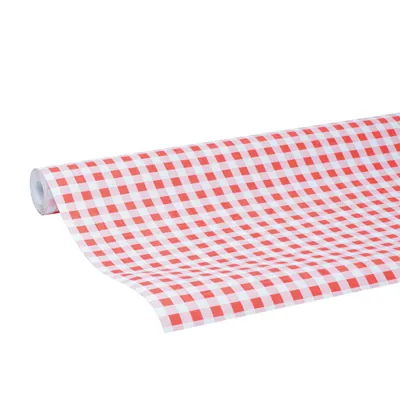Nappe damassée déperlante - Nappe jetable - Nappe papier - Vichy rouge - Rouleau de 1,18 x 25 m - Nappes papier, Nappes jetables