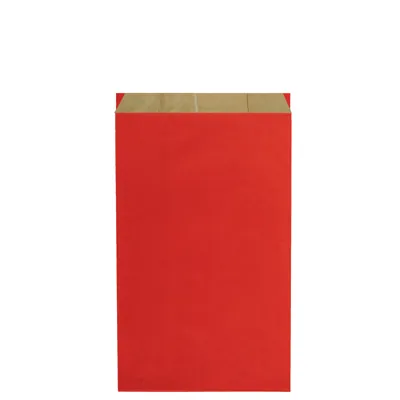 Pochette cadeau kraft vergé rouge 18 x 6 x 33,5 cm - Sachet kraft - Lot de 250 - Pochettes cadeaux unies