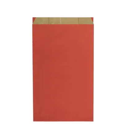 Pochette cadeau kraft vergé rouge 25 x 6,5 x 41 cm - Sachet kraft - Lot de 250 - Pochettes cadeaux unies