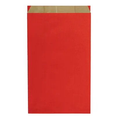 Pochette cadeau kraft vergé rouge 30 x 9 x 49,5 cm - Sachet kraft - Lot de 250 - Pochettes cadeaux unies