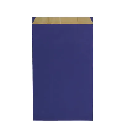 Pochette cadeau kraft vergé bleu marine 25 x 6,5 x 41 cm - Sachet kraft - Lot de 250 - Pochettes cadeaux unies