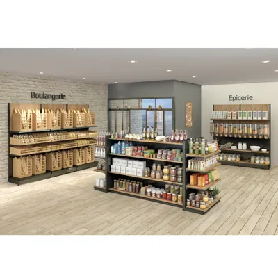 Panneau bois pour gondole Noir charbonneux 96,2 x 80 cm, ép.18 mm - Fond plein - Fonds Bois-3