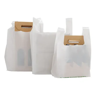 Sac bretelle plastique réutilisable blanc PEBD 30L 50μ 40 x 20 x 60 cm - Lot de 300 - Sacs plastique bretelles-2