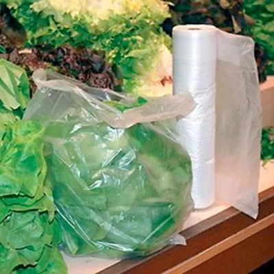 Sac bretelle biodégradable transparent 30 x 7,5 x 50 cm plastique biosourcé - Rouleau de 400 sacs - Sacs plastique bretelles-2