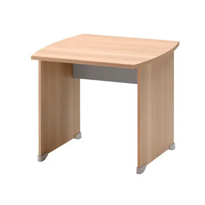 Bureau droit hêtre ambré, L 80 x P 80, piètement plein bois, Jazz - Bureaux Jazz
