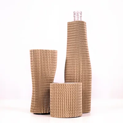 Manchon carton de bouteille 30 cm Ø 7,5 cm brun - Particules de calage, Protection colis-2