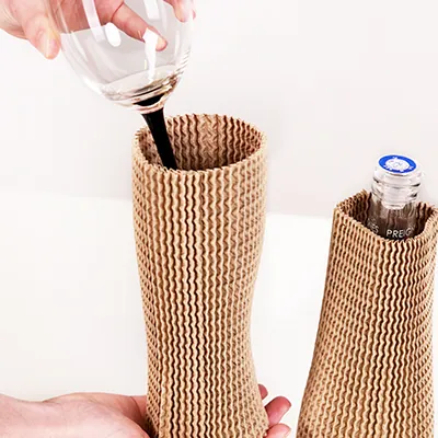 Manchon carton de bouteille 30 cm Ø 7,5 cm brun - Particules de calage, Protection colis-5