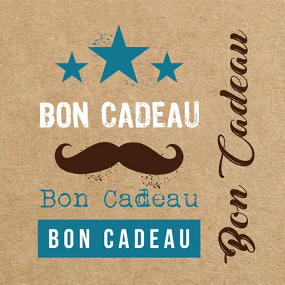 Bon cadeau Moustache kraft / rouge 12x12cm + enveloppe - Bons cadeaux-1