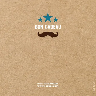 Bon cadeau Moustache kraft / rouge 12x12cm + enveloppe - Bons cadeaux-2