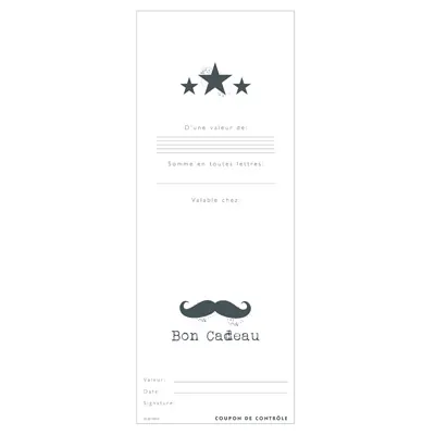 Bon cadeau Moustache kraft / rouge 12x12cm + enveloppe - Bons cadeaux-3