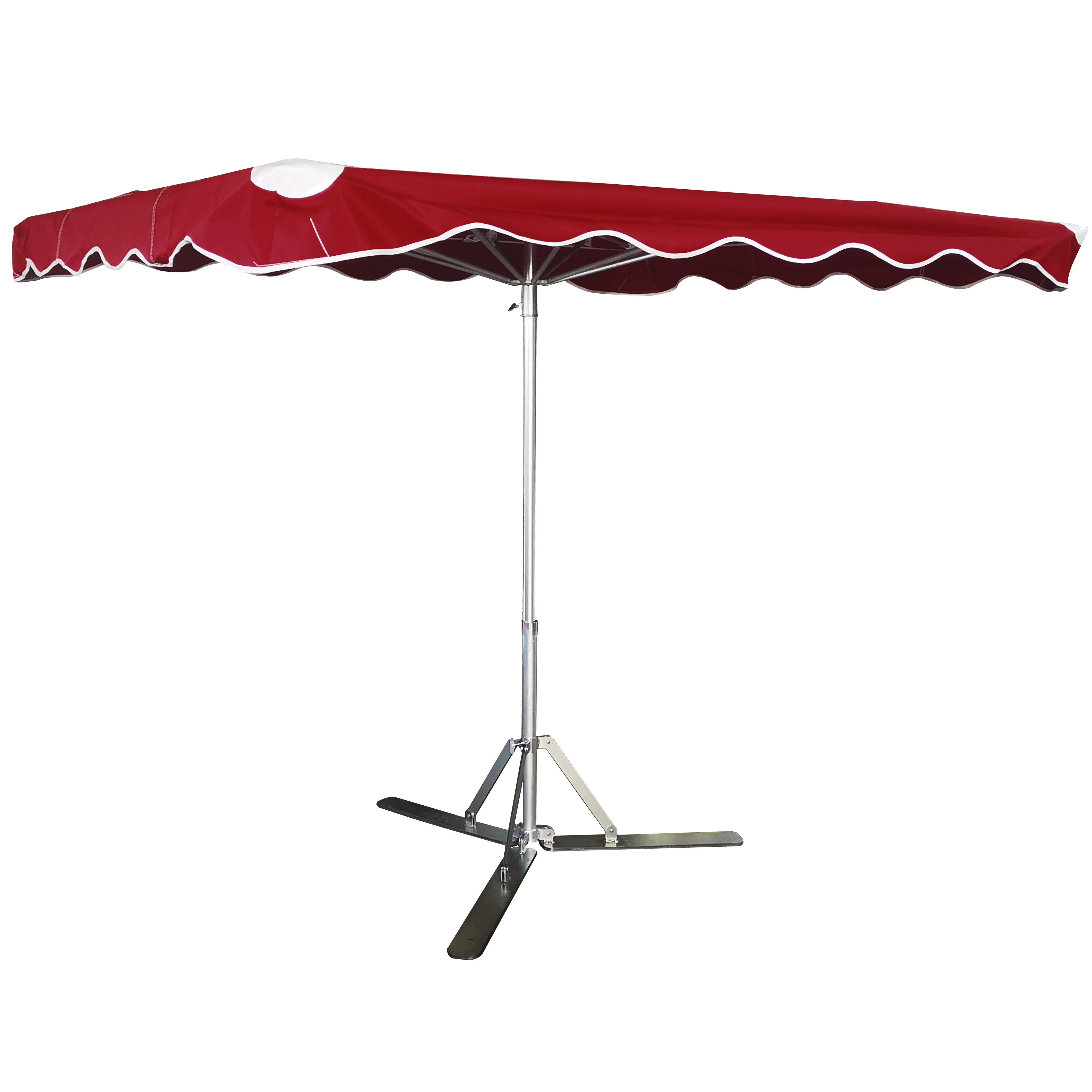 Parasol professionnel de marché - Parasol forain - Rouge bordeaux - 220 x 180 cm - armature alu, toile + housse - Parasols de marché, Parasols forains