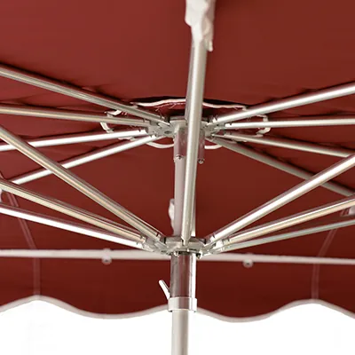 Parasol professionnel de marché - Parasol forain - Rouge bordeaux - 220 x 180 cm - armature alu, toile + housse - Parasols de marché, Parasols forains-1