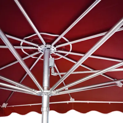 Parasol professionnel de marché télescopique - Parasol forain - Rouge bordeaux - 300 x 250 cm - armature alu, toile + housse - Parasols de marché, Parasols forains-1