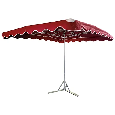 Parasol professionnel de marché télescopique - Parasol forain - Rouge bordeaux - 400 x 300 cm - armature alu, toile + housse - Parasols de marché, Parasols forains