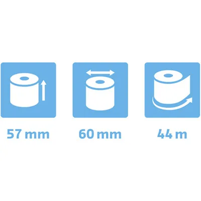 Bobine thermique - Rouleau TPE - Papier thermique 57 x ø 60 mm x L 44 m, mandrin 12 mm - Lot de 10 - Rouleaux TPE, Bobines thermiques-1