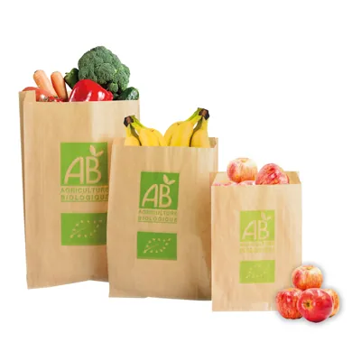 Sac fruits et légumes Bio kraft brun 2kg 20 x 6 x 31 cm - Sac papier primeur - Lot de 1000 - Sacs fruits et légumes-1