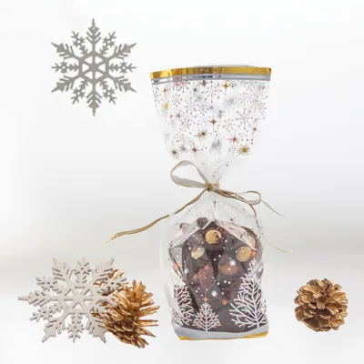 Sachet polypro Noël scintillant métallisé fond carton 10 x 22 cm 35µ - Sachet confiserie Noël - Sachet bonbons Noël - Lot de 100 - Sachets bonbon, Sachets confiserie-1