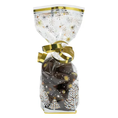 Sachet polypro Noël scintillant métallisé fond carton 10 x 22 cm 35µ - Sachet confiserie Noël - Sachet bonbons Noël - Lot de 100 - Sachets bonbon, Sachets confiserie-2