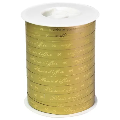 Bolduc or Plaisir d'offrir 10 mm x 250 m polypropylène - Bolducs imprimés et à motifs