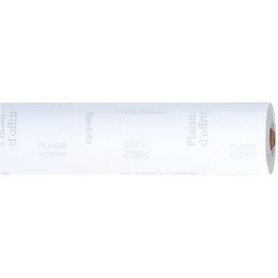 Papier cadeau Plaisir d’Offrir gris & blanc 70 cm x 50 m 60 g/m² – Le rouleau - Papier cadeaux couchés à motifs-1