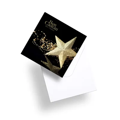 Bon cadeau étoile or / noir spécial Noël 12 x 12 cm - Paquet de 12 - Bons cadeaux-1