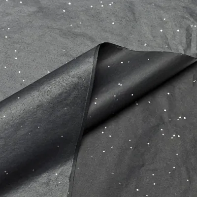 Papier de soie noir pailleté 17g/m² 50 x 75 cm, 240 feuilles - Papiers de soie