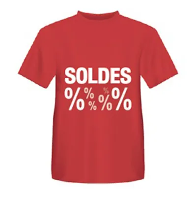 T-shirt Soldes pour mannequin vitrine rouge / blanc - T-shirts Soldes