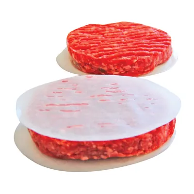 Papier paraffiné ovale pour steaks hâchés 8 x 11 cm blanc - Feuille de séparation steak ovale - Paquet de 2000 - Films, papiers ingraissables et sachets papier alimentaires-1