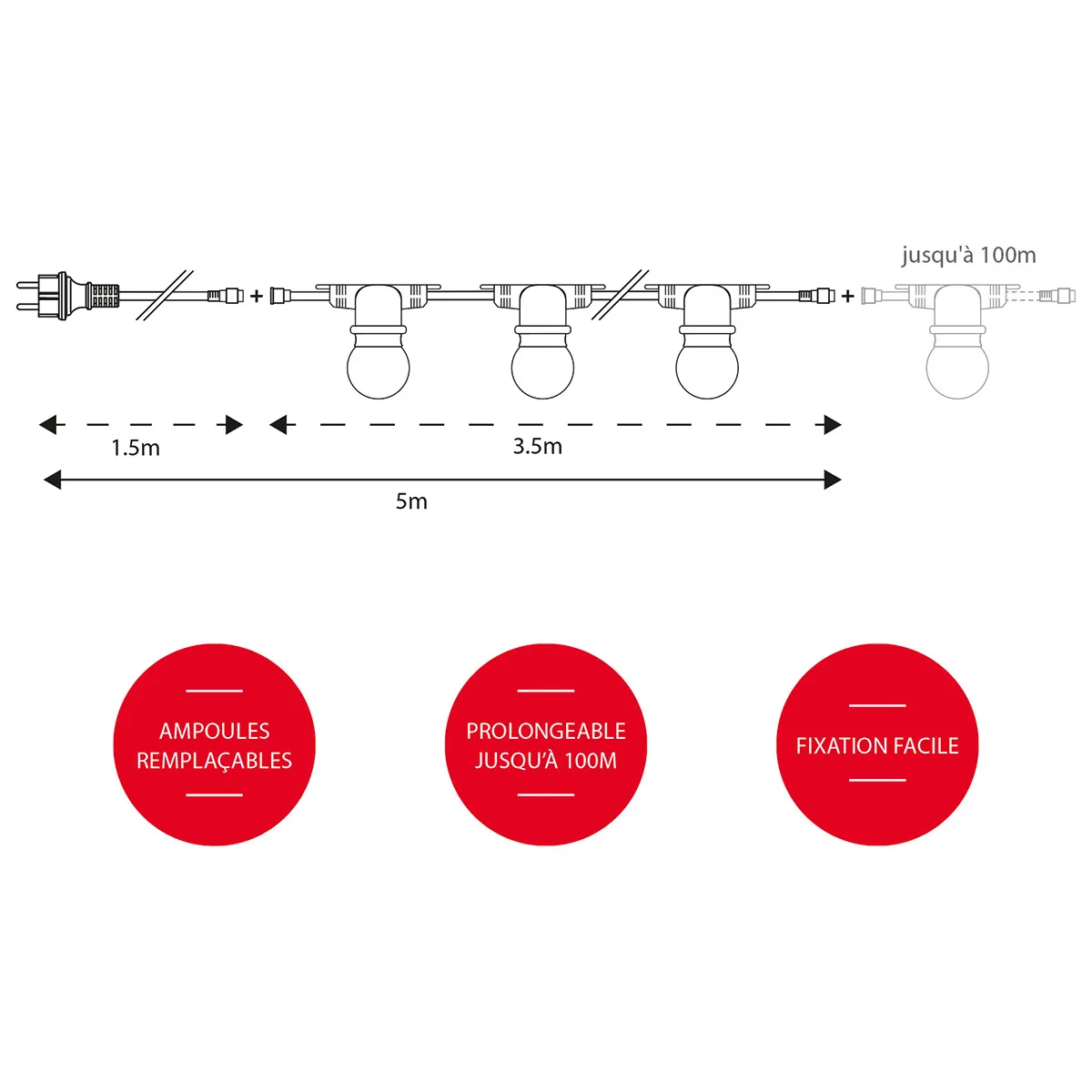 Guirlande lumineuse extérieur 10 ampoules - Guirlandes extérieures-1