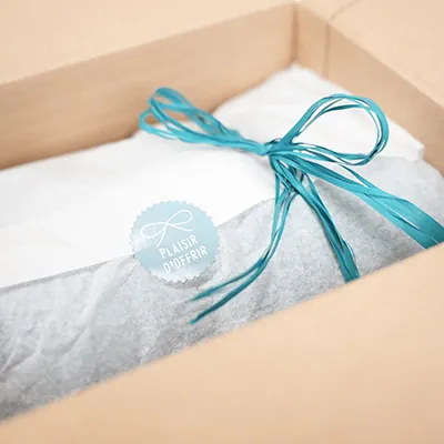 Étiquettes cadeaux adhésives Plaisir d'offrir bleu ø 35 m - Boîte de 500 - Étiquettes cadeaux adhésives-1