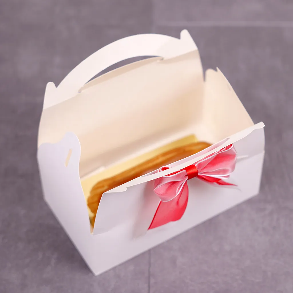 Boîte pâtissière avec poignée 18 x 10 x H 7 cm blanc - Paquet de 50 - Boîtes pâtissières-2