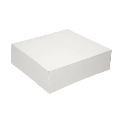 Boite traiteur carton blanc 16 x 16 x 5 cm - Boite plateau traiteur - Boîte pâtissière - Lot de 50 - Boîtes pâtissières, Caissettes pâtissières-1