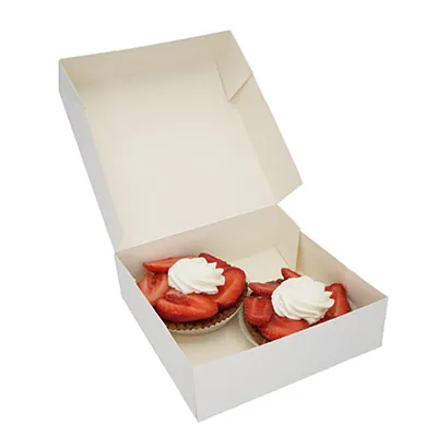 Boite traiteur carton blanc 16 x 16 x 5 cm - Boite plateau traiteur - Boîte pâtissière - Lot de 50 - Boîtes pâtissières, Caissettes pâtissières-3