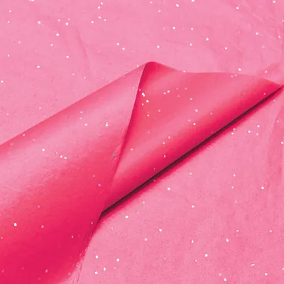 Papier de soie rose pailleté 17g/m² 50 x 75 cm, 240 feuilles - Papiers de soie