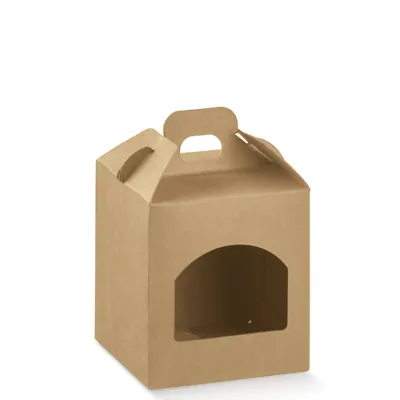 Boîtes kraft à poignée 1 fenêtre - Pochettes, étuis & valisettes