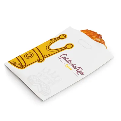 Sac galette des Rois ingraissable poignées renfort carton 30 x 3 x 35 cm - Lot de 100 - Poches, sacs, papiers pâtissiers