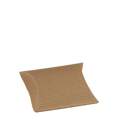 Boîte berlingot carton kraft ondulé 7 x 7 x 2,5 cm - Brun - Pochette cadeau carton - Lot de 10 - Boites berlingots