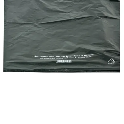 Sac bretelle plastique réutilisable noir PEBD 50L 50μ 40 x 20 x 70 cm - Lot de 250 - Sacs plastique bretelles-1