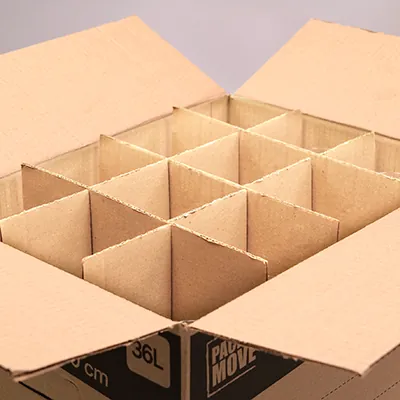 Croisillon carton séparation bouteilles ou verres pour carton 36L - Caisses américaines cartons-1