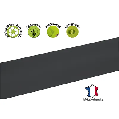 Nappe spunbond non tissée indéchirable épongeable - Nappe intissée - Noir - Rouleau de 1,20 x 20 m - Nappes papier, Nappes jetables-3