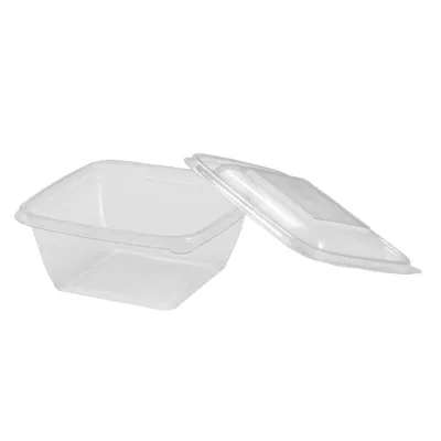 Couvercle plastique pour barquette carrée 12,5 x 12,5 x 1,7 cm - Lot de 50 - Barquettes plastique-1