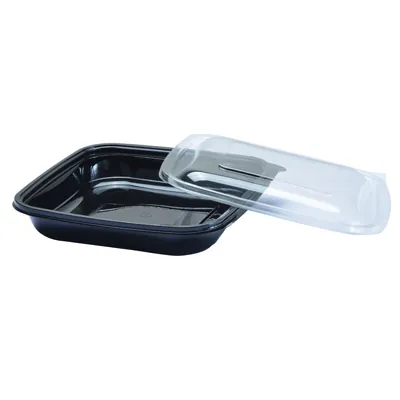 Bol salade 500 ml plastique Noir 19 x 19 x 3,2 cm - Bol plastique - Lot de 50 - Boîtes salade, Bols salade-1