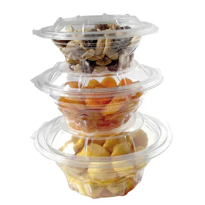 Bol salade avec couvercle 500 ml plastique transparent ø 15,5 x 7,5 cm - Bol plastique avec couvercle - Lot de 60 - Boîtes salade, Bols salade-2