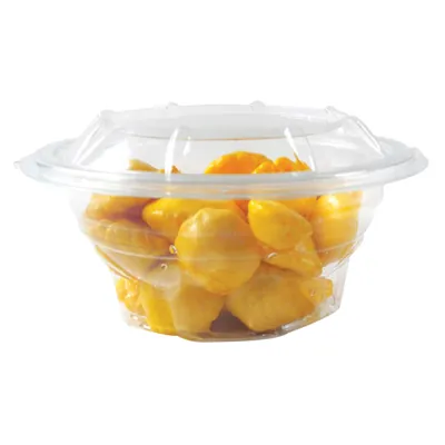 Bol salade avec couvercle 1000 ml plastique transparent ø 18,5 x 9,5 cm - Bol plastique avec couvercle - Lot de 70 - Boîtes salade, Bols salade-1
