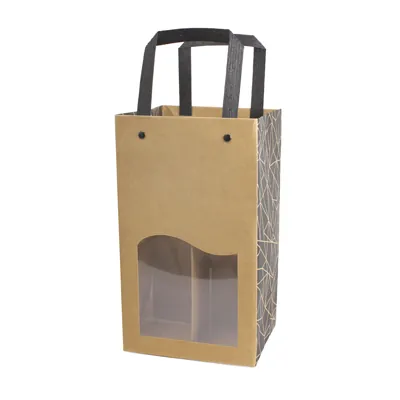 Sac kraft pour 4 bouteilles de bière 25 à 33 cl 15 + 15 x 26 cm, paquet de 10 - Mètres de bières, Emballages pour bouteilles de bières