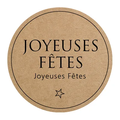 Étiquettes adhésives JOYEUSES FÊTES ø 35 mm - Paquet de 500 - Étiquettes cadeaux adhésives