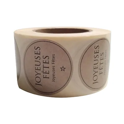 Étiquettes adhésives JOYEUSES FÊTES ø 35 mm - Paquet de 500 - Étiquettes cadeaux adhésives-1