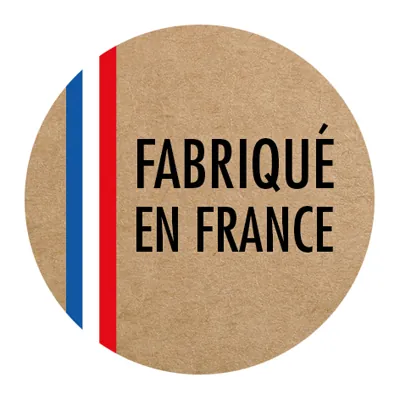 Étiquette adhésive kraft ronde “Fabriqué en France” ø35 mm certifiée FSC – boîte de 500 - Étiquettes cadeaux adhésives