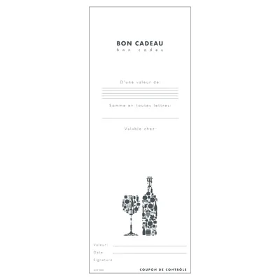 Bon cadeau kraft motif caviste brun / noir 12 x 12 cm - Paquet de 12 - Bons cadeaux-3