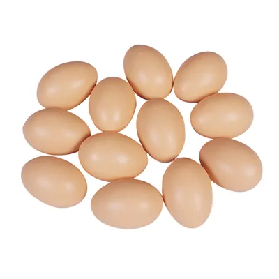 Oeufs en plastique soufflé ø 4,5 x H 6,5 cm Beige - Paquet de 12 - Aliments factices